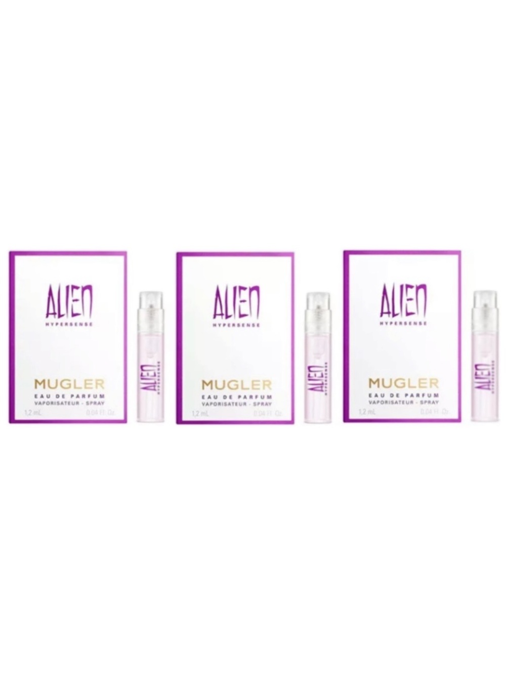 3 x Thierry Mugler Alien Hypersense Eau de Parfum Sample - .04 fl oz ea.…